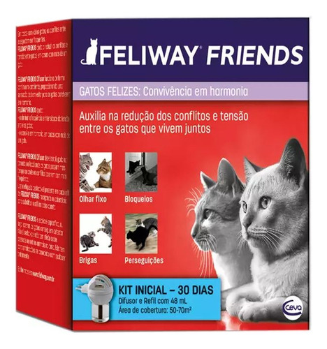 Difusor E Refil Feliway Friends Para Gatos 48ml