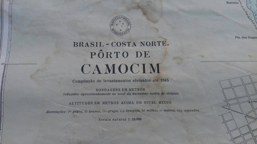 Carta Nautica Antigua Brasil Puerto Camocim Año 1946