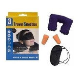 Set De Viaje Almohada Inflable + Cubre Ojos + Tapones Oidos