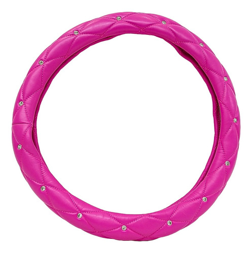 Cubre Volante Funda 38cm Rosa Con Estras Brillo Reforzado