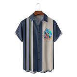 Camisa Hawaiana Unisex Azul De Gnomes, Camisa De Playa Para