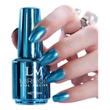 Esmalte Unha Gel Polonês Metálico Azul Efeito Duradouro Arte