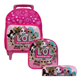 Kit Mochila Infantil Escolar Com Rodinhas Lol Boneca