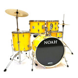 Bateria Acústica Noah Sc5 Solid Yellow Bumbo 22 Completa