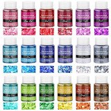 Chunky Glitter Resina, 18 Colores Holográfico Chunky G...