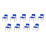 Kit 9 Cadeira Infantil Iso Escolar Estudo Base Cinza