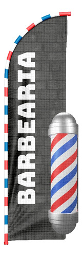 Wind Banner 3d Barbearia Dupla Face Somente Tecido 170x70cm