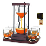 Set De Decantador De Whisky Sand Clock Con Vasos Y Bandeja,