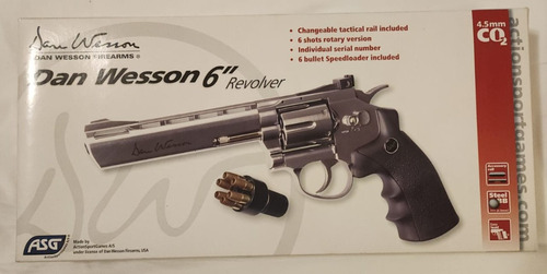 Revolver Asg Dan Wesson 6¨ Cal 4.5mm Co2 Full Metal Cromado