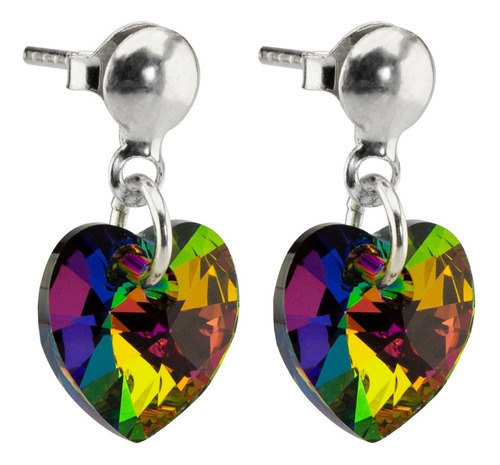 Aros Swarovski Corazón Plata 925 Cristal Mujer Colgante