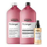 Kit Loreal Pro Longer Shamp E Cond Grande + Óleo Abs Repair