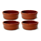 4 Cazuelas Recta Barro Esmaltada Terracota 14cm Cazuela Blum