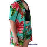 Conjunto Feminino 2 Peças Kimono + Shorts Estampado