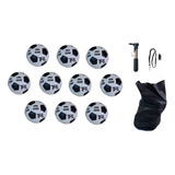 Combo Futbol Pelota N4 10u Silbato Inflador Bolso Materiales