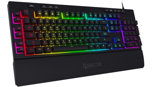 Teclado  Gamer + Reposamanos Para Pc Redragon K512 Shiva ...