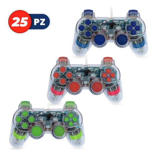 25pz Control Videojuegos Joypad Joystick Usb Gamepad Laptop Color Ab