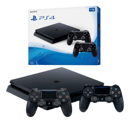 Playstation 4 Sony Ps4 Slim 1tb Semi-novo + 2 Controles Originais