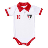 Body De Bebê São Paulo Camisa Polo Roupinha Time Futebol
