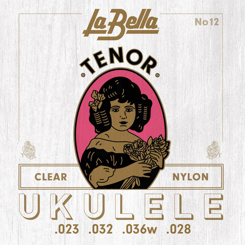 Encordado La Bella 12 Para Ukelele Tenor Color Blanco