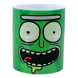 Taza Pepinillo Rick And Morty De Ceramica 325ml Color Verde.