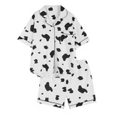 Conjunto De Pijama De Dos Piezas Para Mujer, Pijama De Vaca