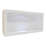 2 Nicho Retangular Simp Branco 60x30x20 C/led -mdf-madeira