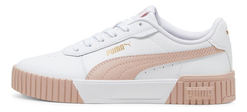 Tenis Casual Puma Carina 2.0 Blanco Con Rosa Para Mujer