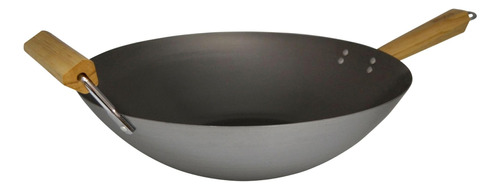 Imusa Usa Wpan-wok Sin Revestimiento Con Mangos De Madera,