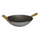 Imusa Usa Wpan-wok Sin Revestimiento Con Mangos De Madera,