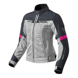 Campera Moto Revit Airwave 2 Lady Plata + Fucsia Bamp Group