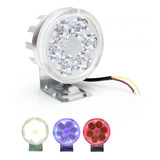 Faro 6 Led Redondo Moto Universal Estrobo Arillo Rojo Azul