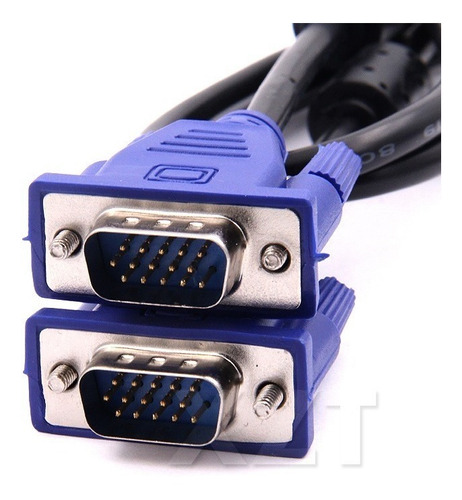 Cable Vga A Vga Laptop Pc Proyector Calidad 1.5m Color Azul/negro