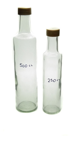 25 Botella Cilindrica De Vidrio 500cc.licores Aceite C/tapa