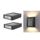 2 Luces Led Solares De Pared Con Sensor De Luz Solar Para