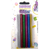 Barras Adhesivas De Silicona Glitter Suprabond Finas 12u 