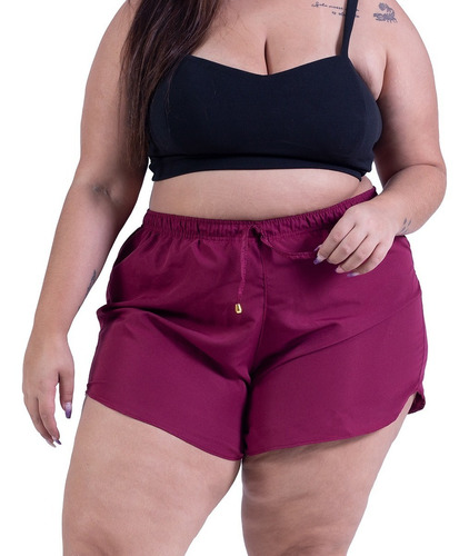 Short Plus Size Soltinho Feminino Praia Piscina Black Friday