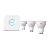 Kit Philips Hue 3 Ampolletas Led Gu10 Colores + Bridge