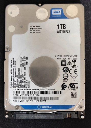 Hd Wd Wd10spzx-22z10t1 Wxs1ea71p084 1.0tb