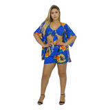 Saída De Praia Conjunto 3 Peças Kimono + Short + Top 