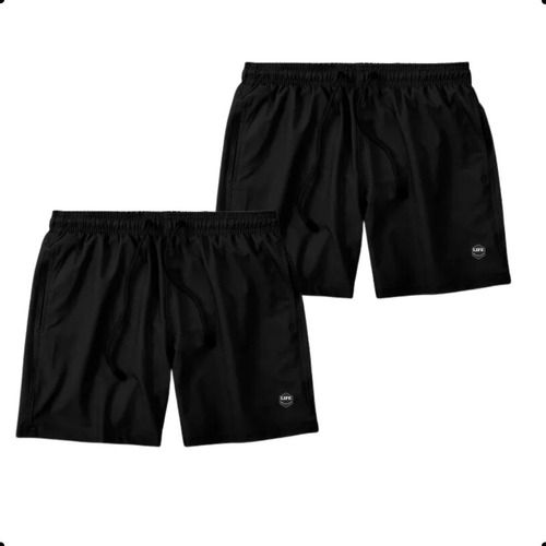 Kit 2 Bermuda Shorts De Tactel Masculino Academia Treino 