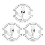 Cable De Datos Usb Cargador Para iPhone iPad 1 Metro 3 Pzas