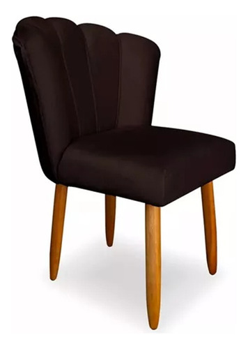 Cadeira Poltrona Sala Jantar Penteadeira Pétala Suede Marrom
