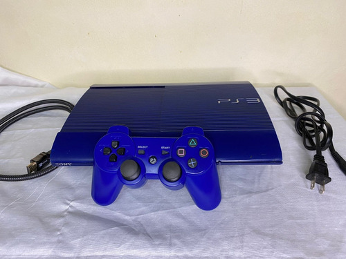  Ps3 Super Slim 250gb Edición Azul Con Hen Liberado+ Juegos 