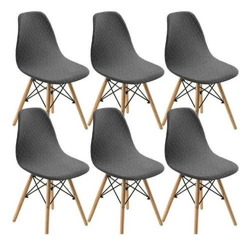 6 Piezas Eames Elástico Jacquard Fundas Para Sillas Kits Aa