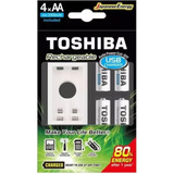 Kit Toshiba Cargador De Pilas Usb + 4 Pilas Aa Con Autocorte