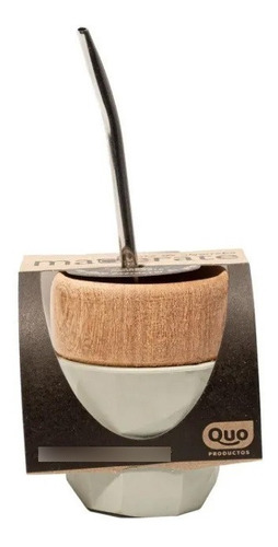 Mate De Madera Y Silicona Quo Con Bombilla Saca Yerba Color