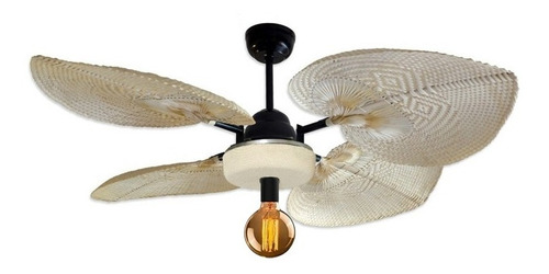 Ventilador De Techo Verona Natural Portafoco Apto E27 Rattan