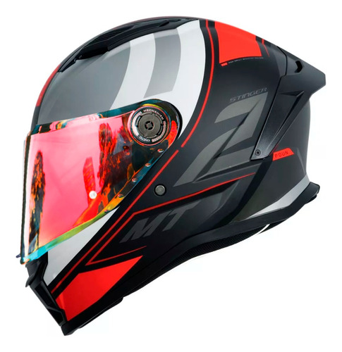 Capacete Fechado Mt Axxis Stinger 2 Poun B5 Vermelho Fosco