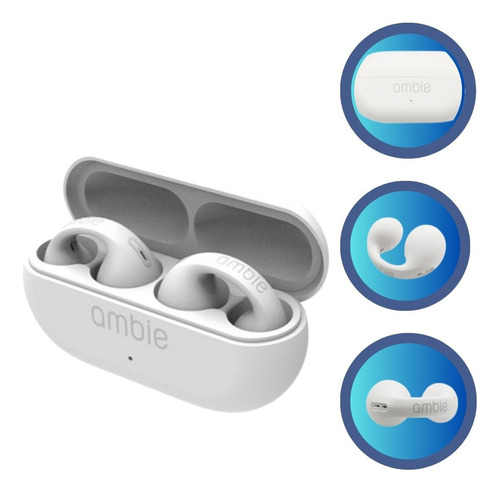 Fone De Ouvido Ambie Bluetooth Sem Fio Earcuffs Esportivo Cor Branco