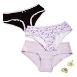 Pack De Tres Pantaletas Adolescentes Niñas Intime Morado